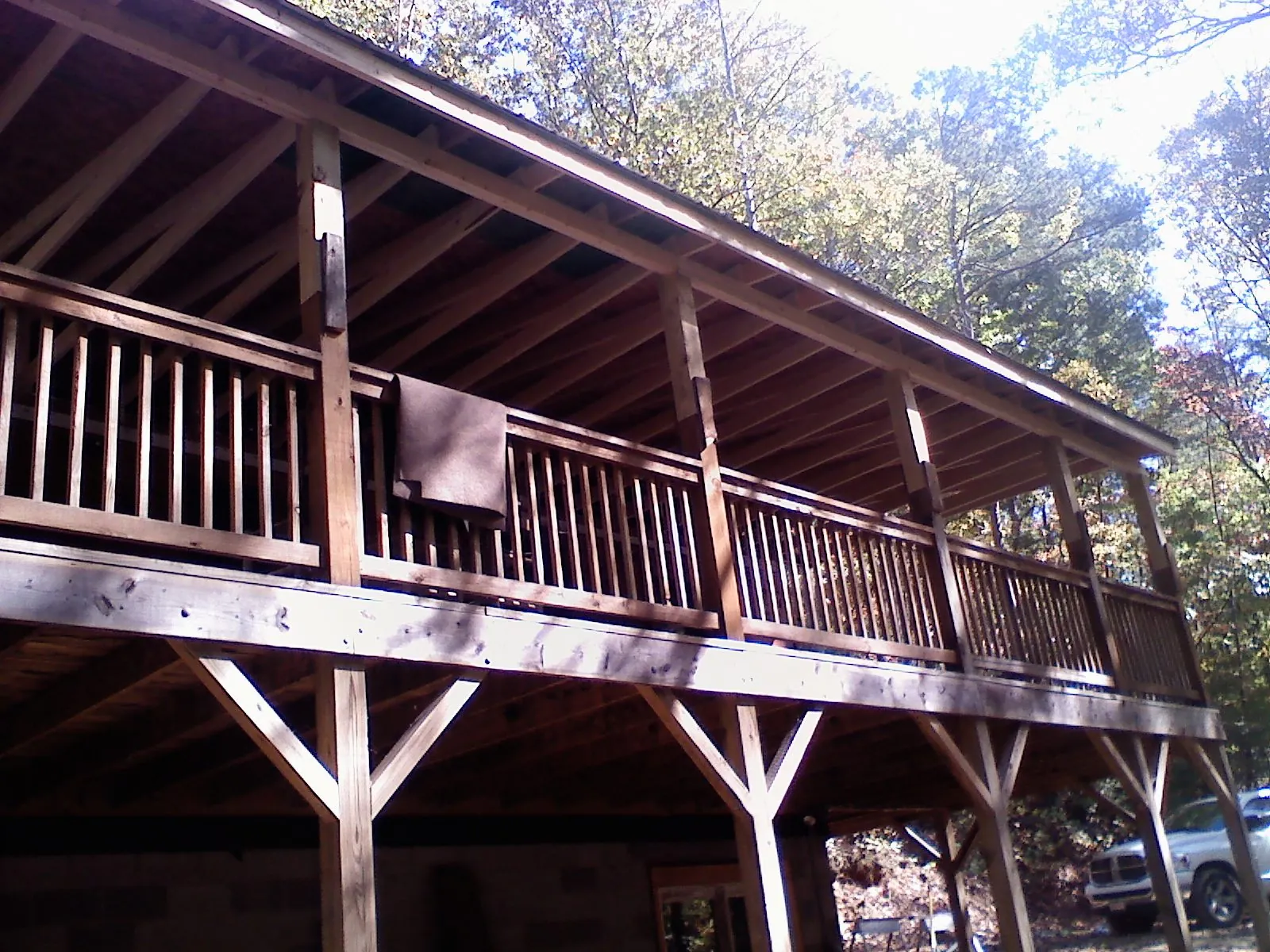 Timber framing under a new elevated porch and deck — Roof Leak Repair in Gallipolis by Roofing Brothers